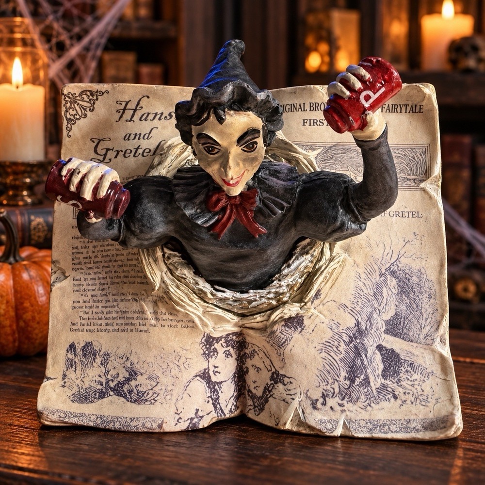 Ashland Dead Regency Hansel & Gretel Witch Book Figurine Halloween Gothic Decor